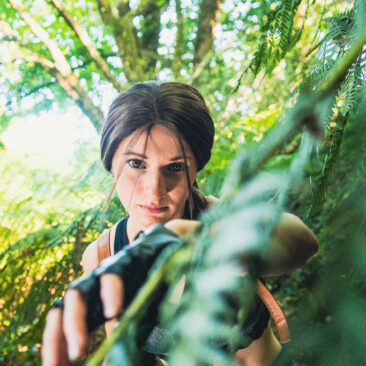 Portrait en cosplay sur le thème de Tomb Raider